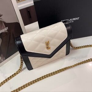 YSL Mini Envelope Chain Bag in White